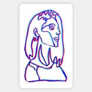 Red and Blue Portrait Sticker